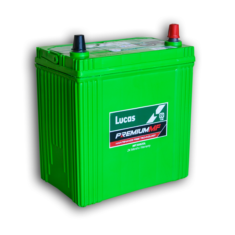 LUCAS BATTERY 12V 45Ah. PREMIUM-MF-55B24L. This Car Battery is Suitable Suzuki, Honda, Toyota and Nissan vehicles. From autopartsstore.lk